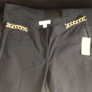 Michael kors pants size 12 with chain embellishment and faux pockets